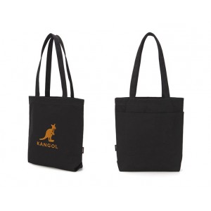 Kangol Flocking Simbol Canvas Eco Bag- Black 0041